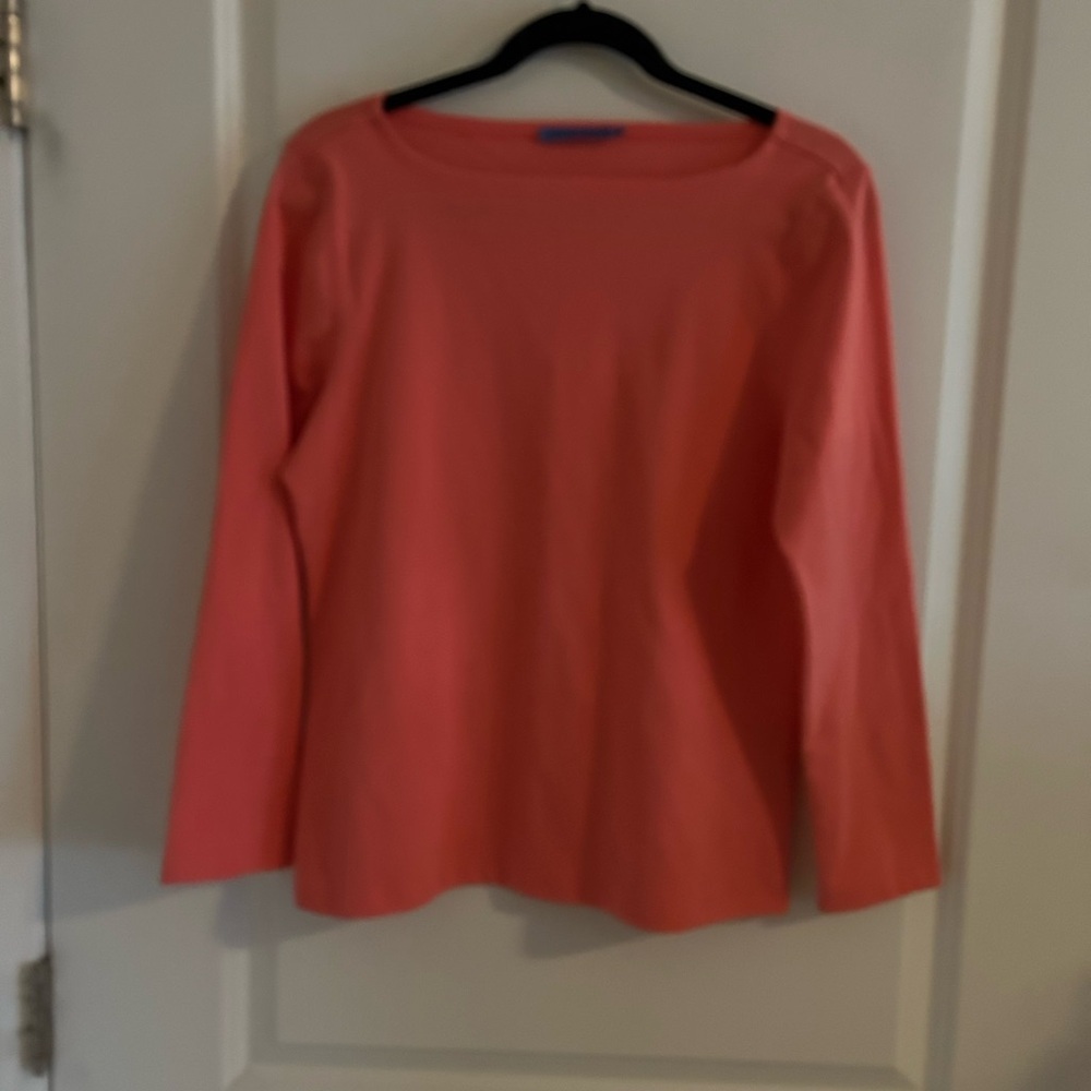 J. McLaughlin Vibrant Coral Long Sleeve Top